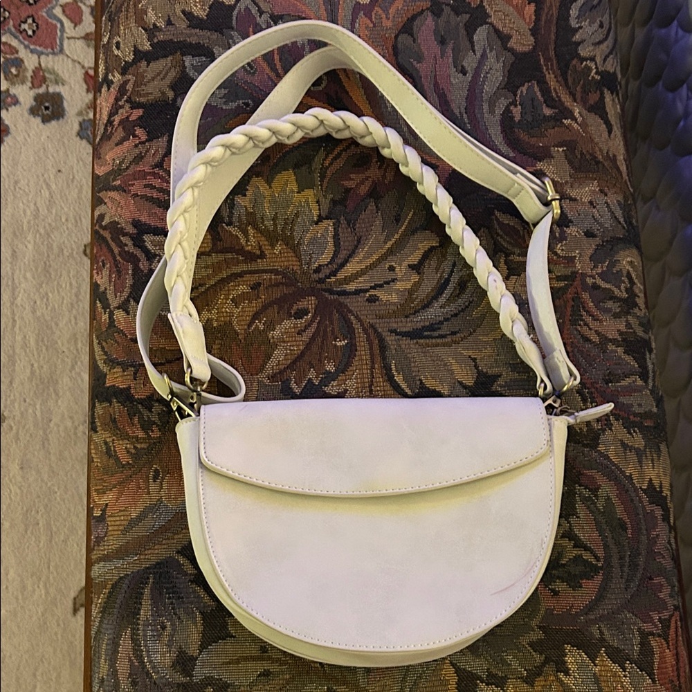 Joy Susan Womens Elegant Cream Luna Crescent Shoulder Bag